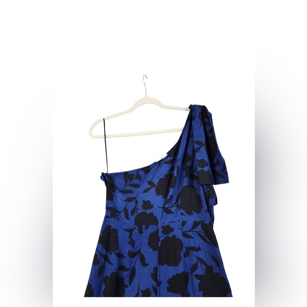 Kate Spade Floral One-Shoulder Jumpsuit in Blue and Blackπβ¨π€55%Linen / 45% Rayon - Picture 5 of 12